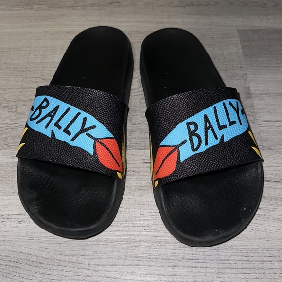 Men's Bally X Swizz Beatz Slanter Canvas Slides - Picture 2 of 5